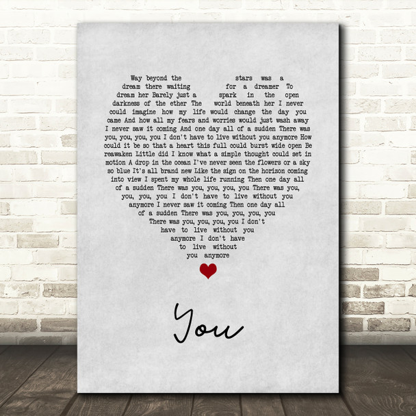 A Great Big World You Grey Heart Song Lyric Print