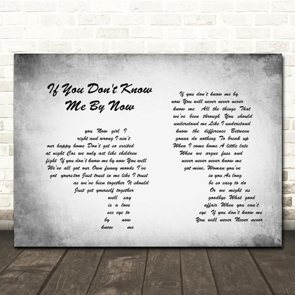 Simply Red If You Don't Know Me By Now Man Lady Couple Grey Song Lyric Print