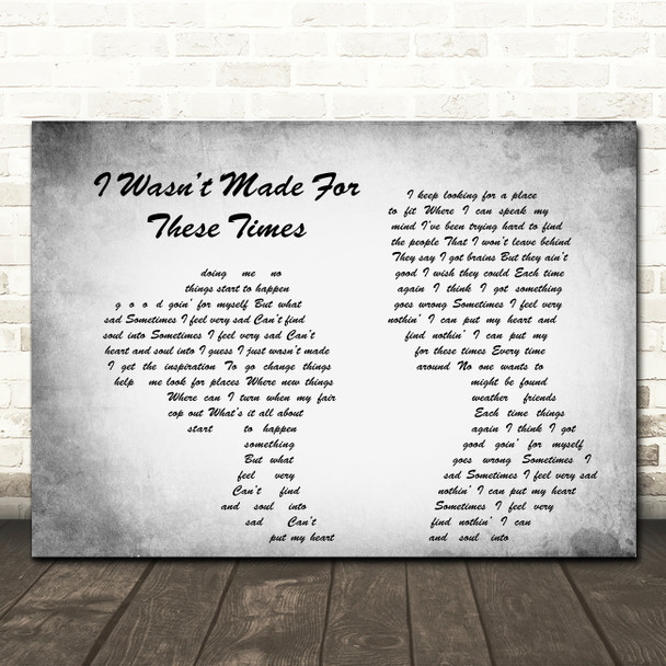 Brian Wilson I Wasnt Made For These Times Man Lady Couple Grey Song Lyric Print