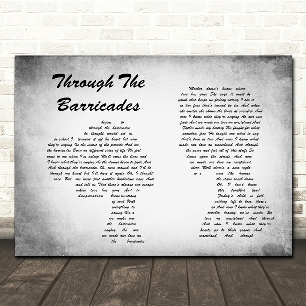 Spandau Ballet Through The Barricades Man Lady Couple Grey Song Lyric Print