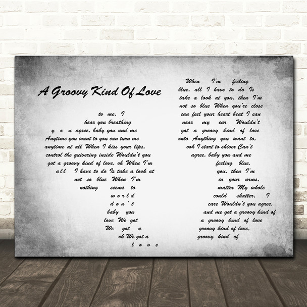 Phil Collins A Groovy Kind Of Love Man Lady Couple Grey Song Lyric Quote Print