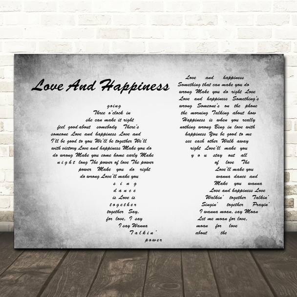 Al Green Love And Happiness Man Lady Couple Grey Song Lyric Quote Print