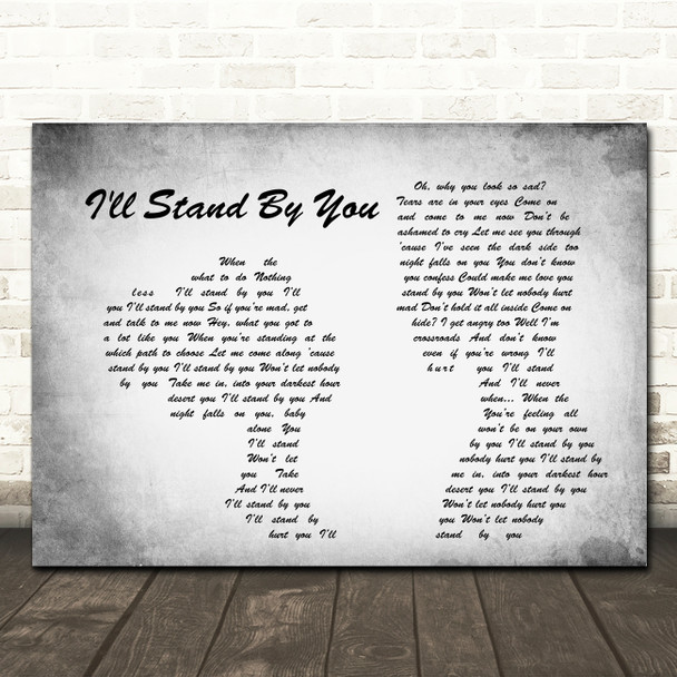 The Pretenders I'll Stand By You Man Lady Couple Grey Song Lyric Quote Print