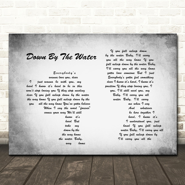 The Drums Down By The Water Man Lady Couple Grey Song Lyric Quote Print