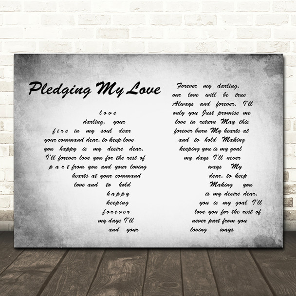 Aaron Neville Pledging My Love Man Lady Couple Grey Song Lyric Quote Print