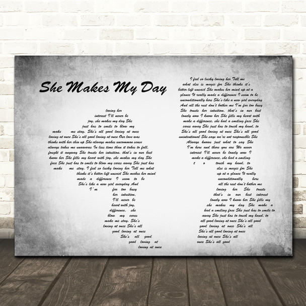 Robert Palmer She Makes My Day Man Lady Couple Grey Song Lyric Quote Print