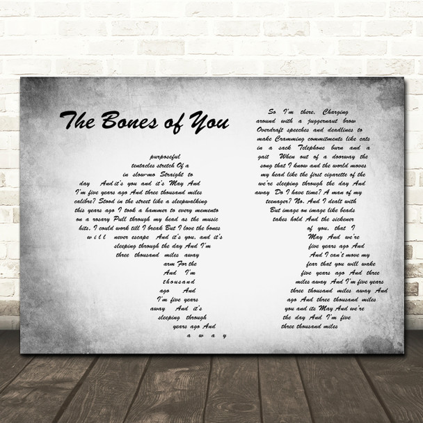 Elbow The Bones of You Man Lady Couple Grey Song Lyric Quote Print