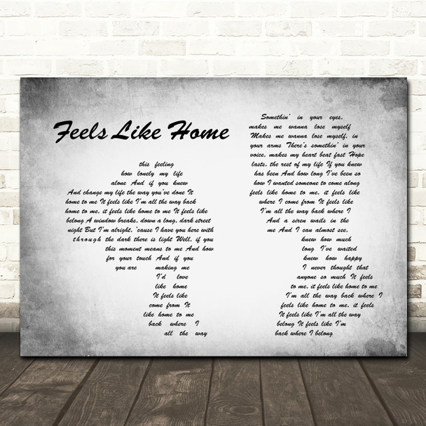 Chantal Kreviazuk Feels Like Home Man Lady Couple Grey Song Lyric Quote Print