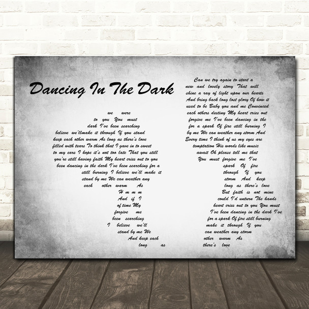 Micky Modelle Dancing In The Dark Grey Man Lady Couple Song Lyric Print