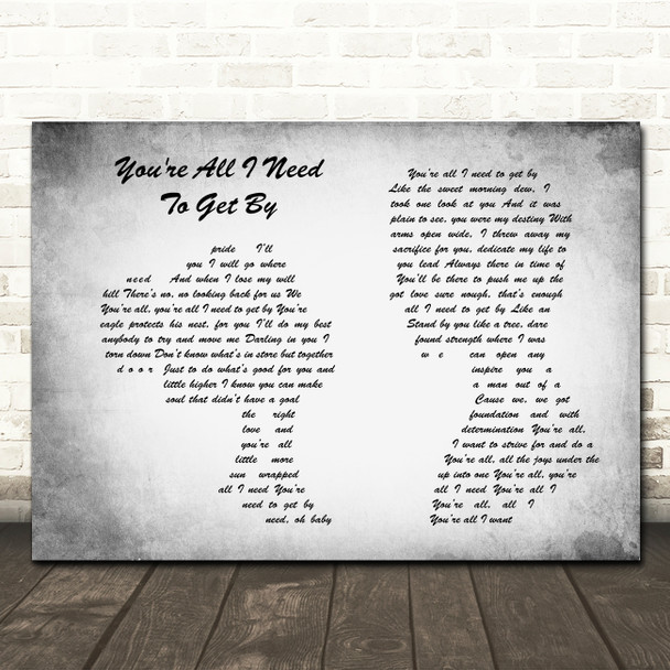 Marvin Gaye & Tammi Terrell You're All I Need To Get By Couple Grey Song Print