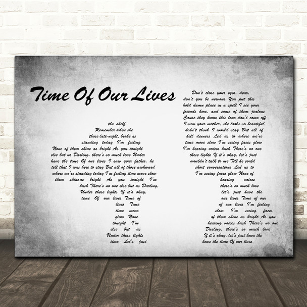 James Blunt Time Of Our Lives Man Lady Couple Grey Song Lyric Print