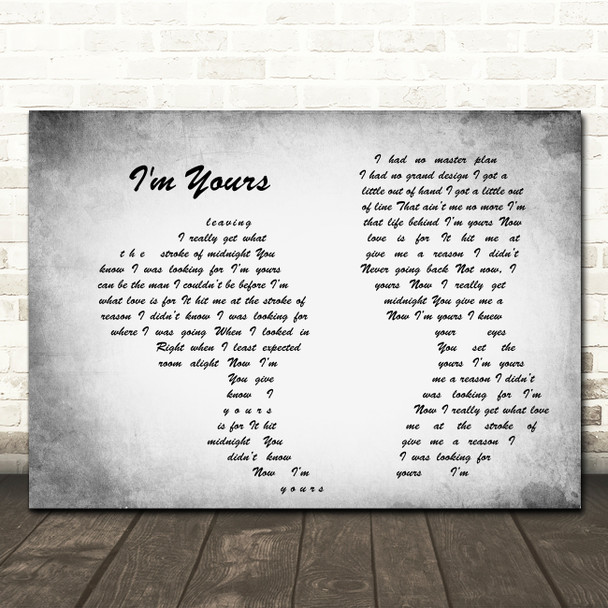 Jack Savoretti I'm Yours Man Lady Couple Grey Song Lyric Quote Print