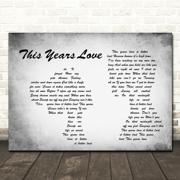 David Gray This Years Love Man Lady Couple Grey Song Lyric Print