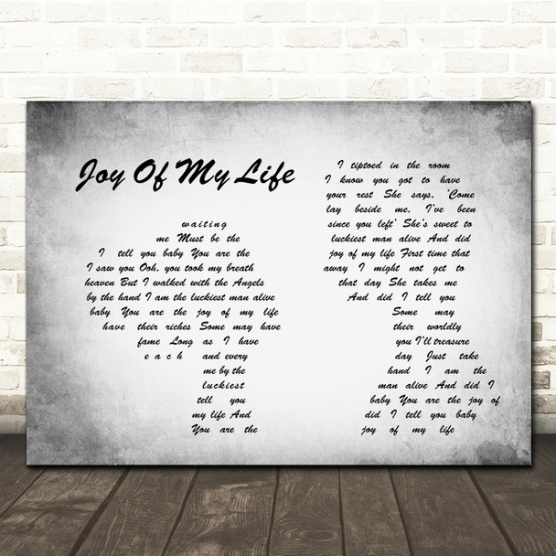 John Fogerty Joy Of My Life Man Lady Couple Grey Song Lyric Print