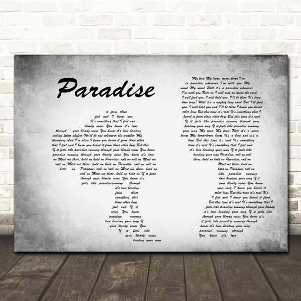 George Ezra Paradise Man Lady Couple Grey Song Lyric Quote Print