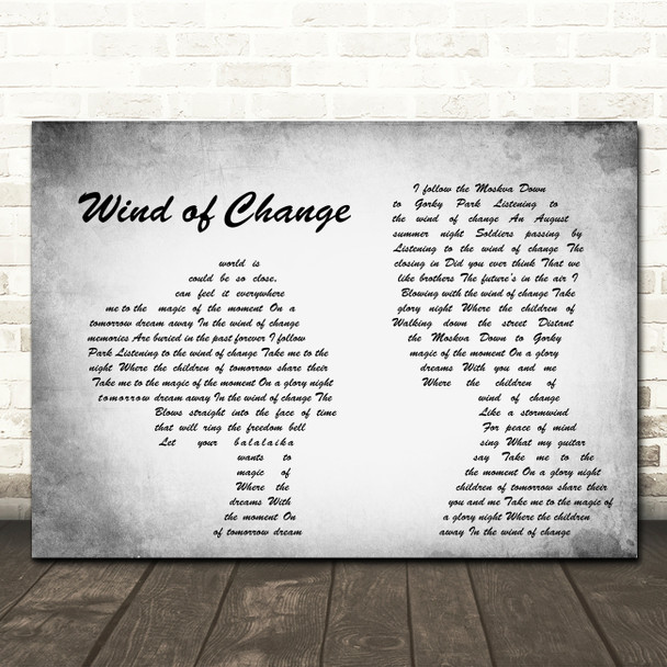 Scorpions Wind of Change Man Lady Couple Grey Song Lyric Print