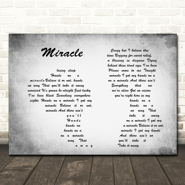 Foo Fighters Miracle Man Lady Couple Grey Song Lyric Quote Print