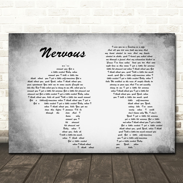 Shawn Mendes Nervous Man Lady Couple Grey Song Lyric Quote Print