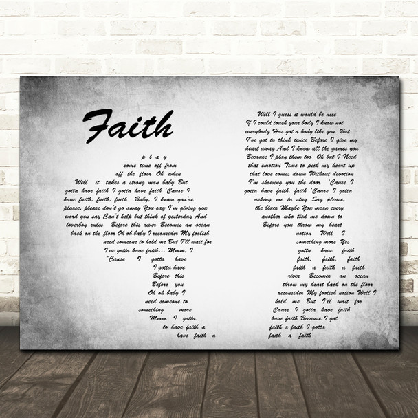 George Michael Faith Man Lady Couple Grey Song Lyric Quote Print