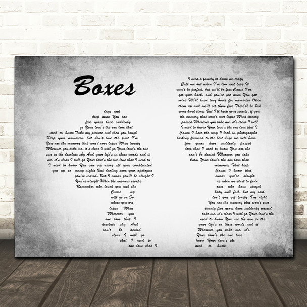 Goo Goo Dolls Boxes Man Lady Couple Grey Song Lyric Quote Print