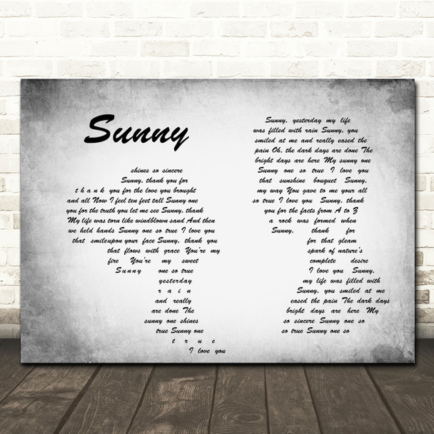 Bobby Hebb Sunny Man Lady Couple Grey Song Lyric Quote Print