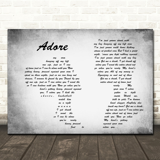 Amy Shark Adore Man Lady Couple Grey Song Lyric Quote Print