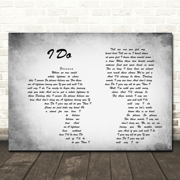 Westlife I Do Man Lady Couple Grey Song Lyric Print