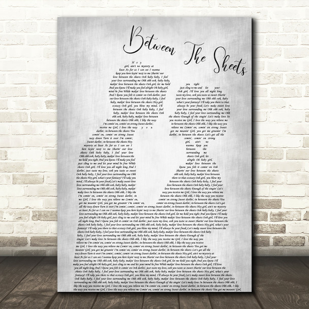 The Isley Brothers Between The Sheets Man Lady Bride Groom Grey Song Lyric Print