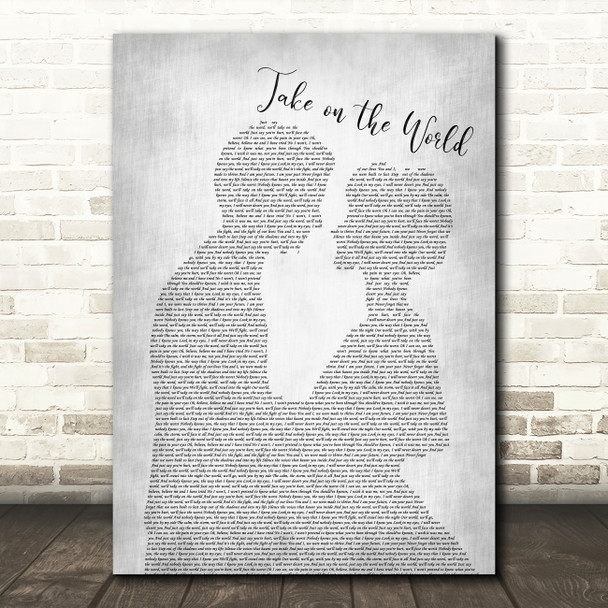 You Me At Six Take on the World Man Lady Bride Groom Wedding Grey Song Print