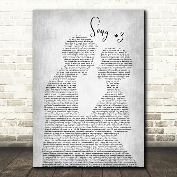 Stone Sour Grey Song 3 Man Lady Bride Groom Wedding Grey Song Lyric Quote Print