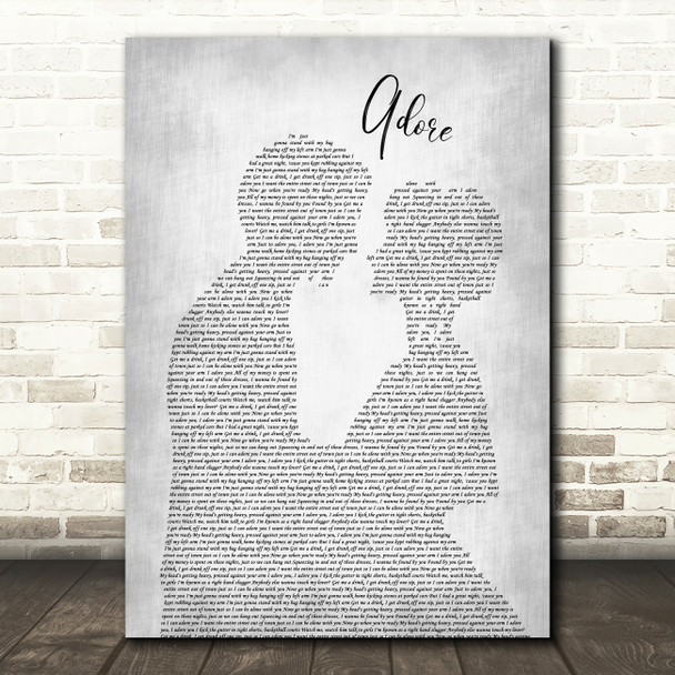 Amy Shark Adore Man Lady Bride Groom Wedding Grey Song Lyric Quote Print