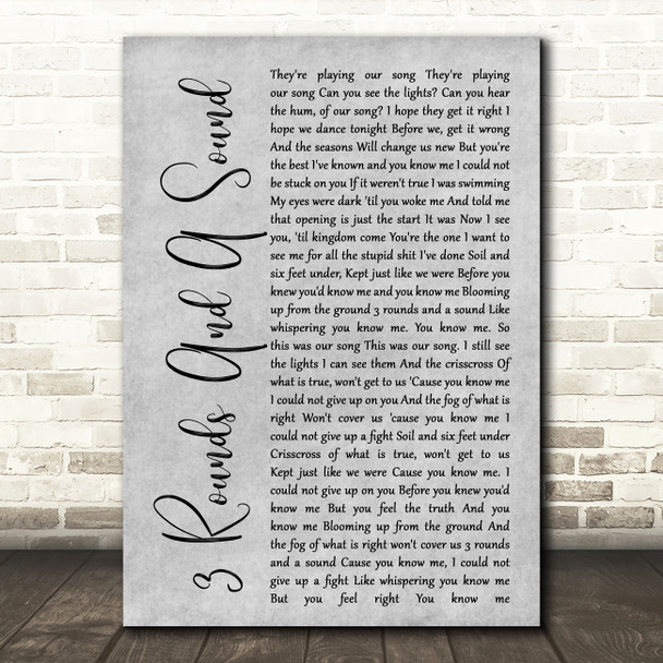 Blind Pilot 3 Rounds And A Sound Rustic Script Grey Song Lyric Quote Print