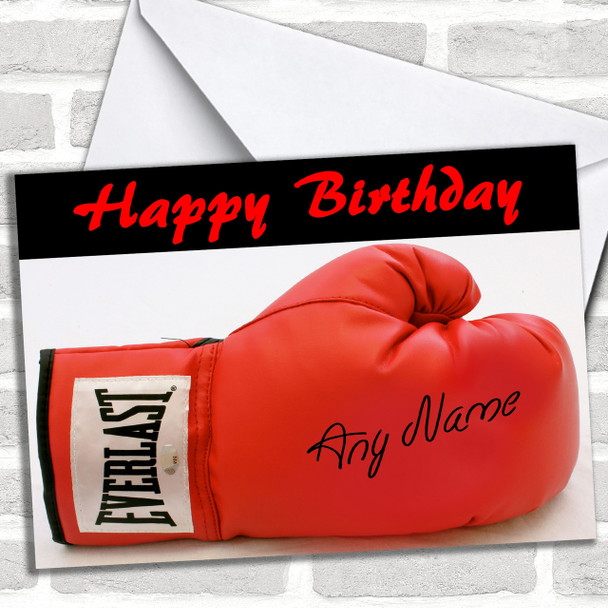 Signed Boxing Glove Personalized Birthday Card