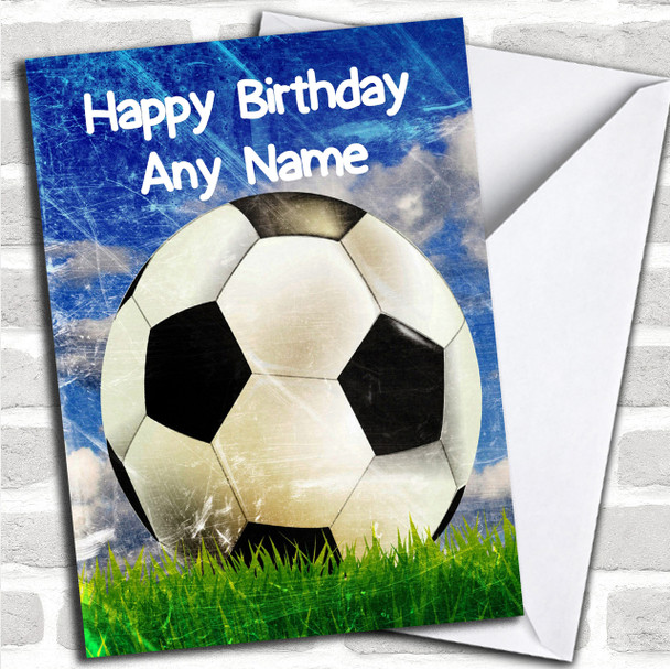 Football On The Grass Personalized Birthday Card