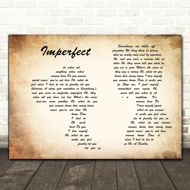 Stone Sour Imperfect Man Lady Couple Song Lyric Print