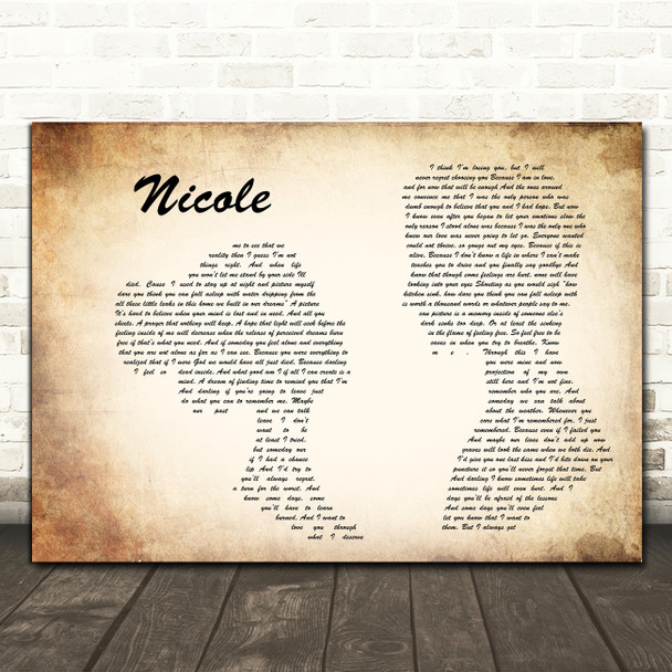 Hotel Books Nicole Man Lady Couple Song Lyric Print