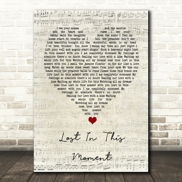 Big & Rich Lost In This Moment Script Heart Song Lyric Print