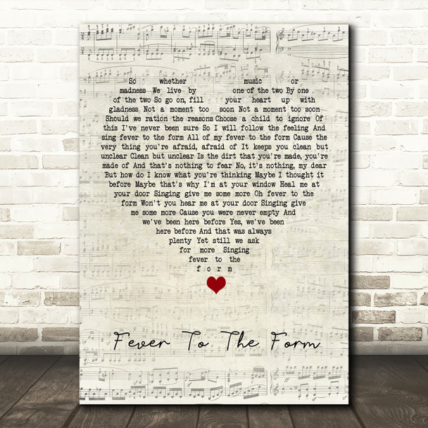 Nick Mulvey Fever To The Form Script Heart Song Lyric Print