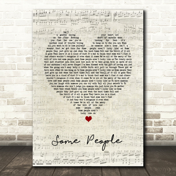 LeAnn Rimes Some People Script Heart Song Lyric Print