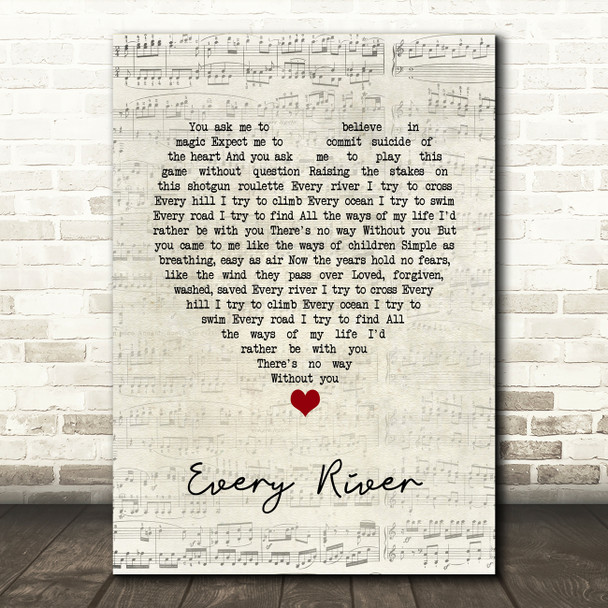 Runrig Every River Script Heart Song Lyric Print