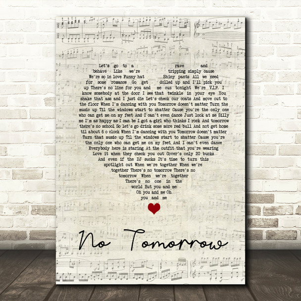 Orson No Tomorrow Script Heart Song Lyric Print