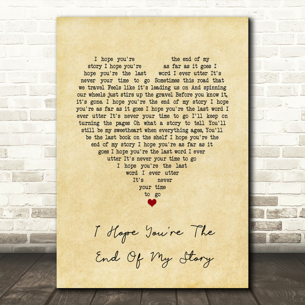 Pistol Annies I Hope You're The End Of My Story Vintage Heart Song Lyric Print