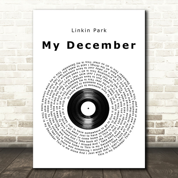 Linkin Park My December Vinyl Record Song Lyric Print