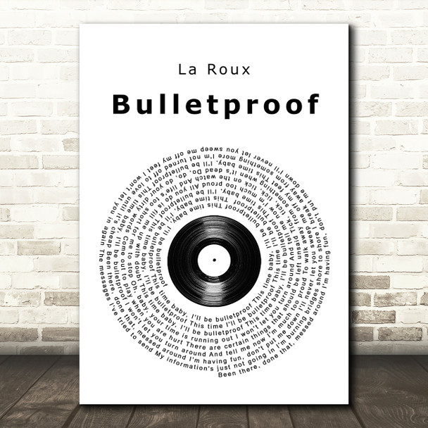 La Roux Bulletproof Vinyl Record Song Lyric Print