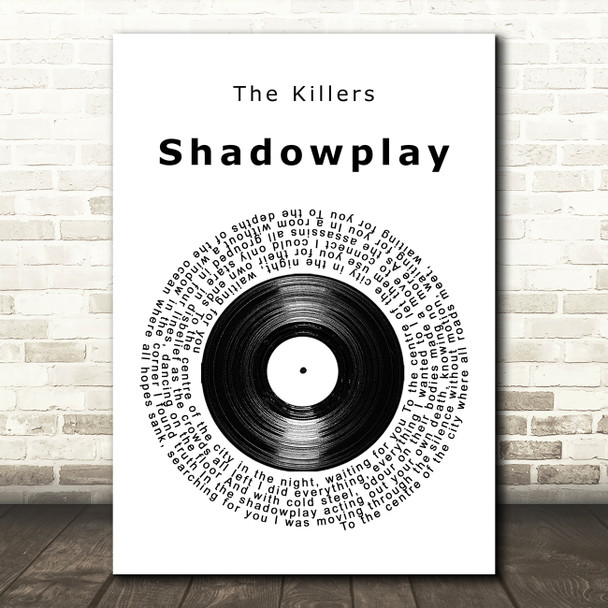 The Killers Shadowplay Vinyl Record Song Lyric Print