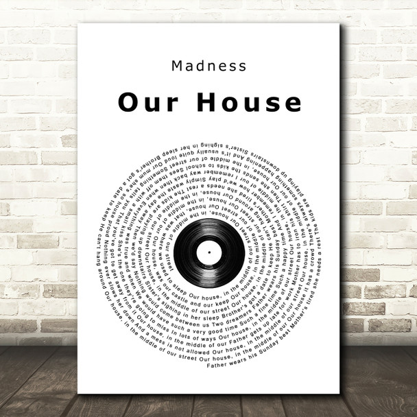 Madness Our House Vinyl Record Song Lyric Print