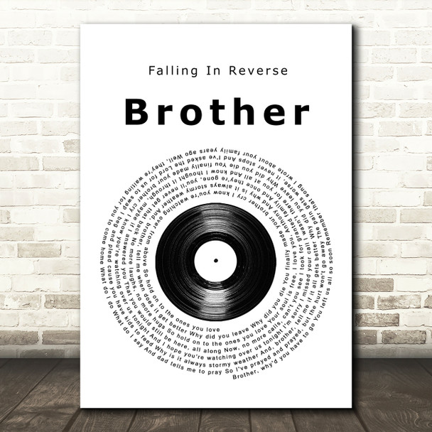 Falling In Reverse Brother Vinyl Record Song Lyric Print