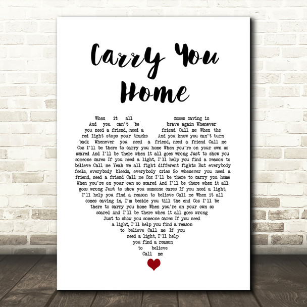 Ward Thomas Carry You Home White Heart Song Lyric Print