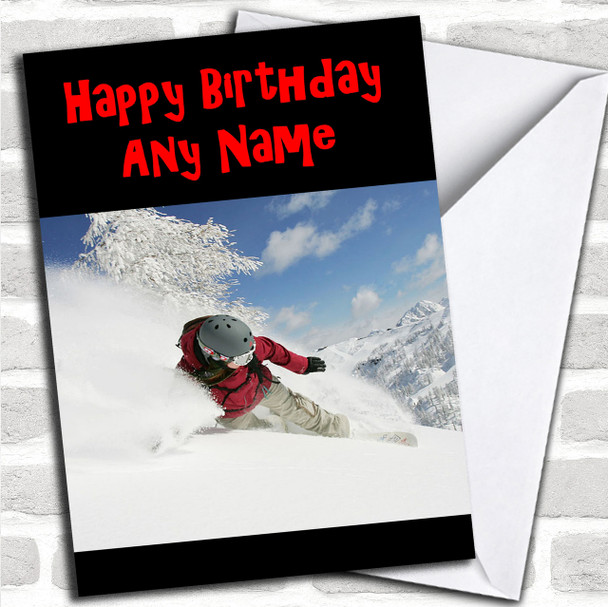 Snowboarding Personalized Birthday Card