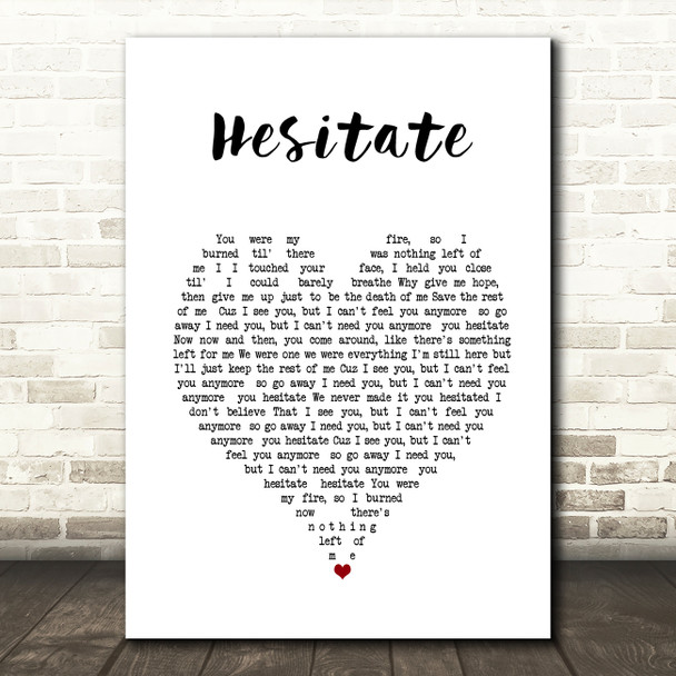 Stone Sour Hesitate White Heart Song Lyric Print